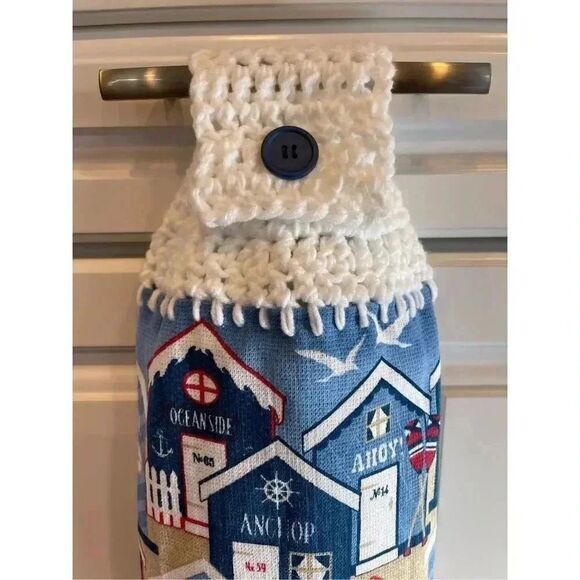 Crochet Top Kitchen Towel- Seaside - Picture 2 of 3